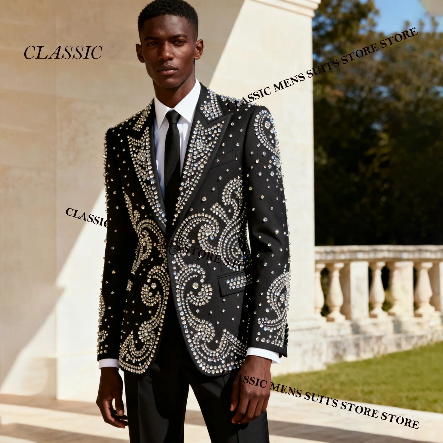 

Блестящий металлический ювелирный орнамент, смокинг, мужские костюмы, комплект из 2 предметов, свадебный пиджак для жениха, мужской индивидуальный пиджак для выпускного вечера, тонкий вечерние Ternos Completo