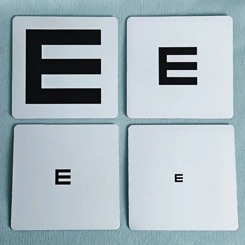 

4Pcs Vision Outdoor Training Card Test Vision Improvement Vision Marker Card e-card Myopia Training Card e-card 8cm*8cm