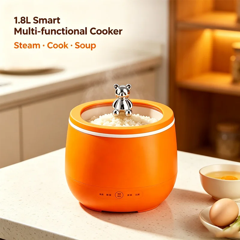 New 1.8L Multi-functional Mini Rice Cooker Single Person Cooker for Dorm Steam Cook Soup Smart Small Electric Hot Pot