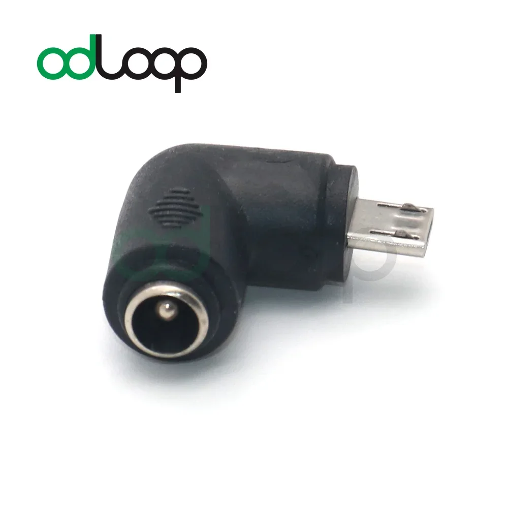 Odring 5-Pack تيار مستمر السلطة الزاوية اليمنى موصل المصغّر USB ذكر إلى تيار مستمر برميل موصل الطاقة لمراقبة CCTV أمن الوطن