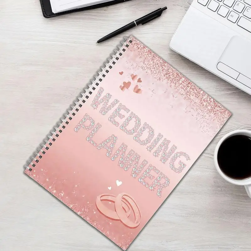 งานแต่งงาน Book Planner หนังสือเจ้าสาวสําหรับการวางแผนงานแต่งงานนับถอยหลัง Notebook Agenda สมุดภาพความงามสําหรับฮันนีมูน Journaling