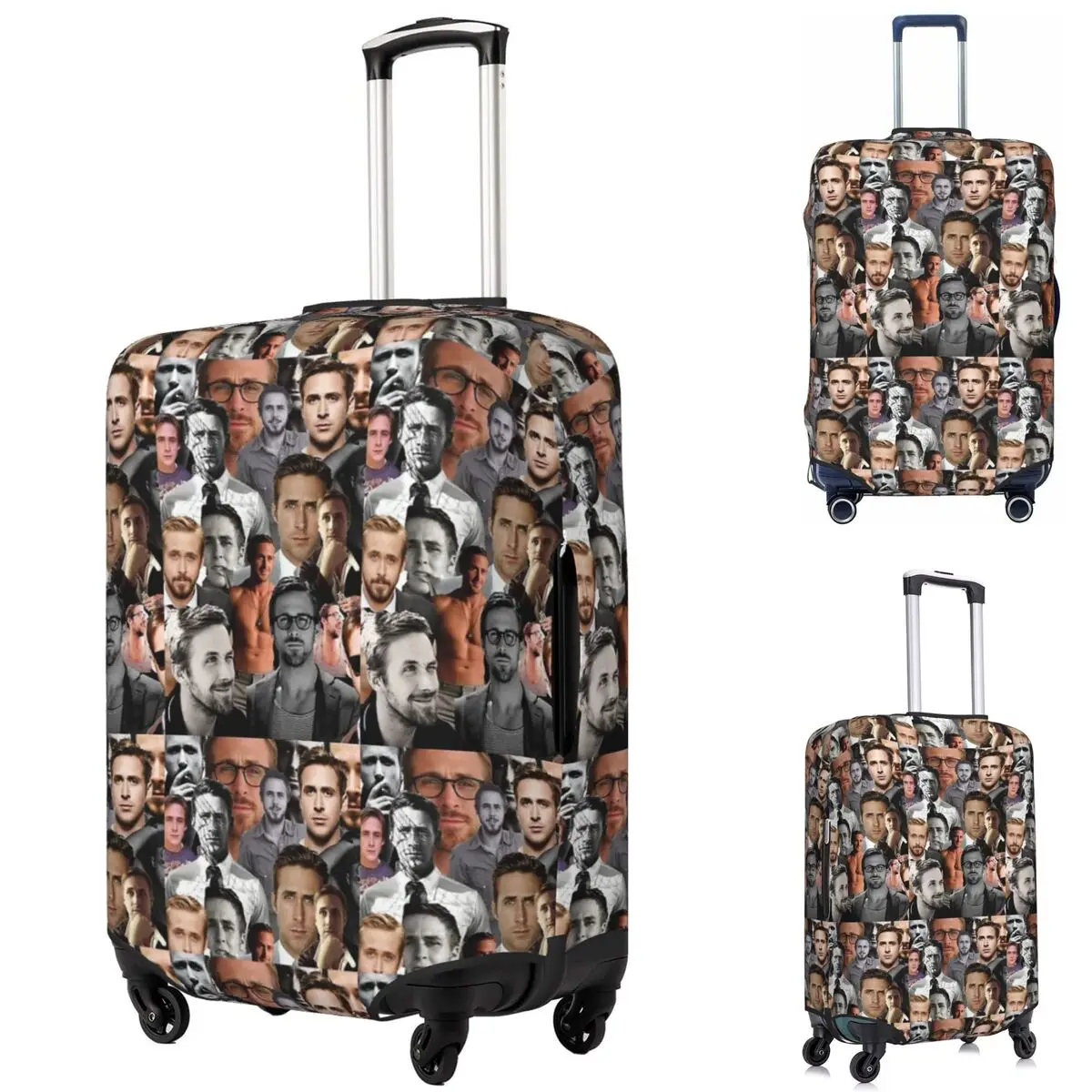 

Ryan Gosling Collage Suitcase Cover Protection Elastic Travel Luggage Protector Covers for 18-32 Inch