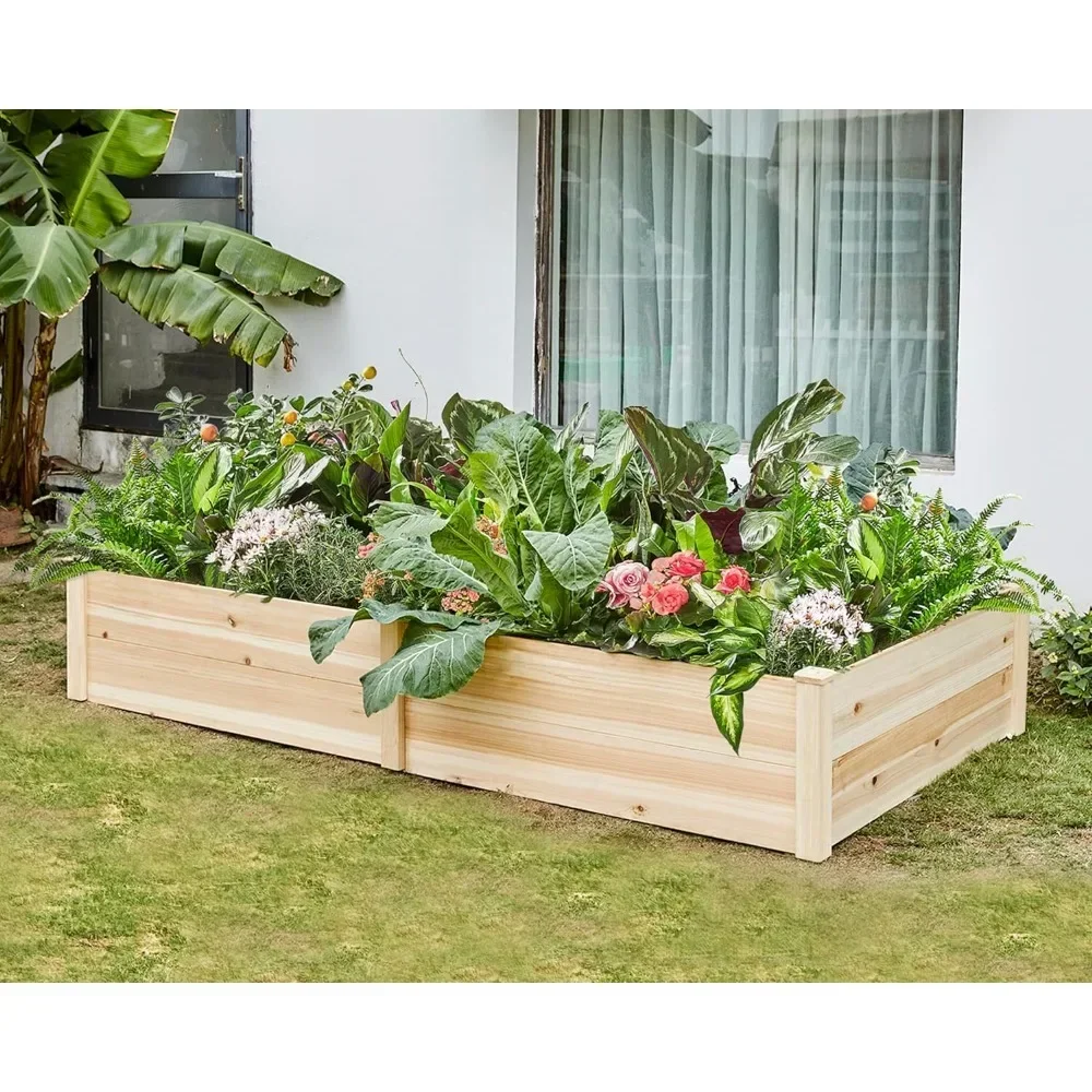 

Garden Bed Planter Box Garden Planters, 15 Inch Deep Wooden Raised Garden Planter