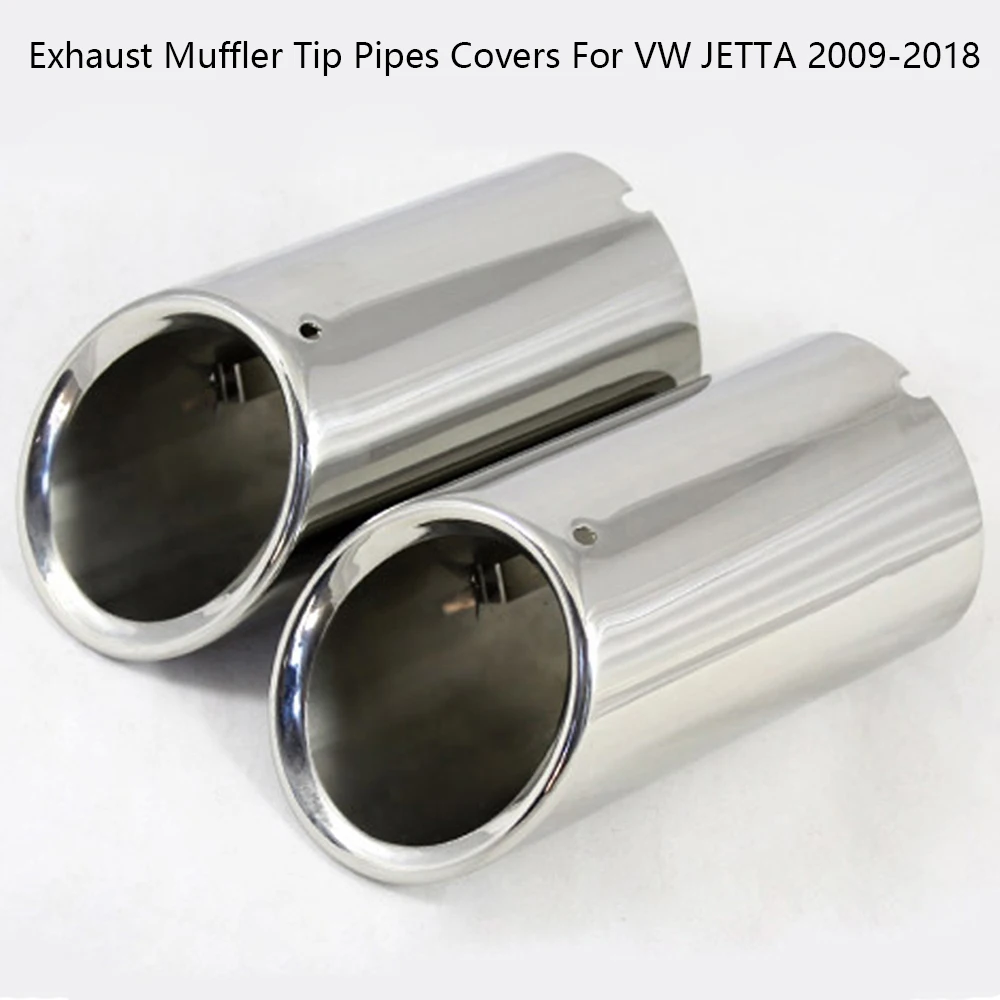 

2Pcs/Set 70mm Stainless Steel Car Exhaust Muffler Tip Pipes Covers For VW Volkswagen JETTA 2009-2018 Exhaust Systems Accessories