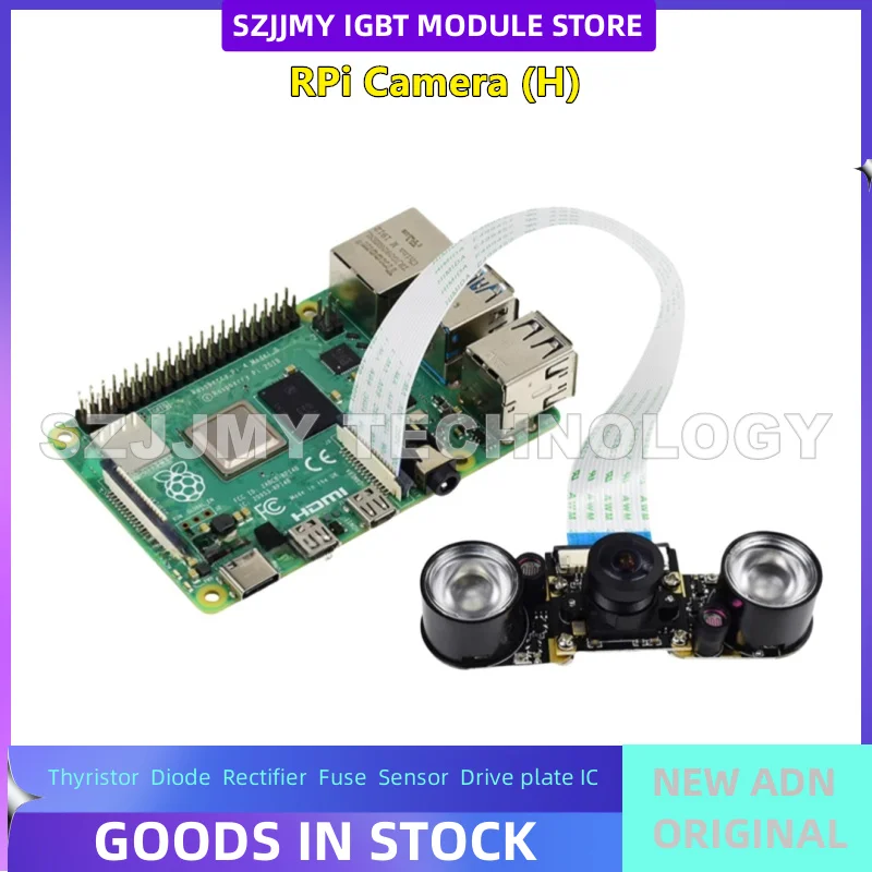 Telecamera fisheye Raspberry Pi 4a generazione B/3B+ con ampio angolo di visione e luce per visione notturna a infrarossi per messa a fuoco regolabile