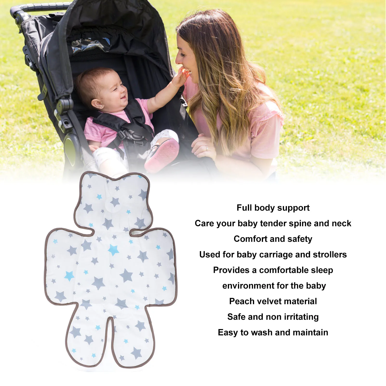 ZK20 Baby Carriage Cushion Body Support Special Shaped Reduce Fatigue Washable Stroller Seat Cushions Type 4