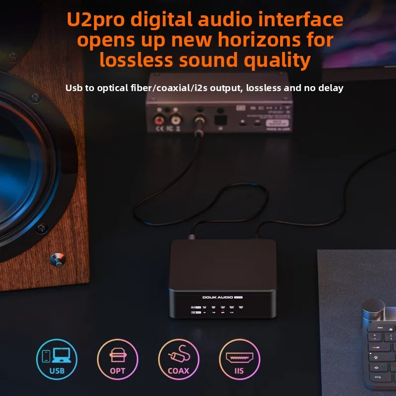 U2 PRO XMOS XU316 Digital Interface USB to Fiber Coaxial Support DSD512