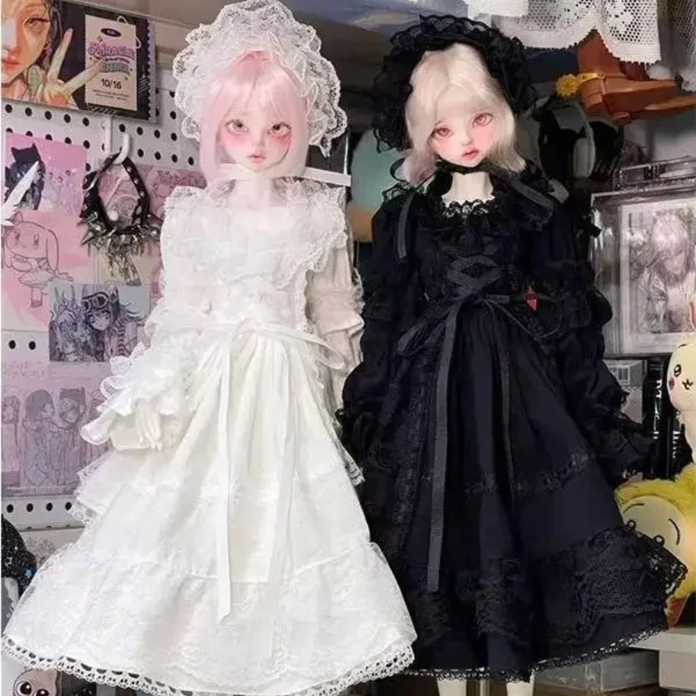 

60CM BJD Doll Cute Clothes Maid Dress Black and White 1/3 1/4 1/6 Doll Accessories Children's toys