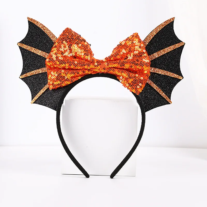 Halloween Bat Bow Headband Cute Spider Web Pumpkin Skull Headband Party Masquerade Ball Decoration Ghost Festival Funny Headwear