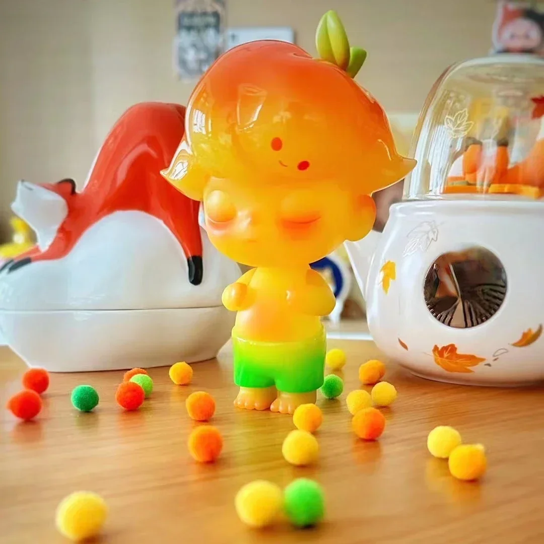 Dimoo Mango Jelly Action Figure Summer Pineapple Pudding Ice Shake Yellow Figurine Designer Toy Art Collection