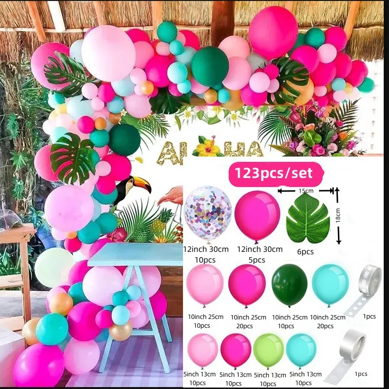 مجموعة قوس إكليل الزهور من هاواي ، ديكورات لحفلات الزفاف ، أعياد الميلاد ، حفلات الشاطئ الصيفية ، من من من هاواي