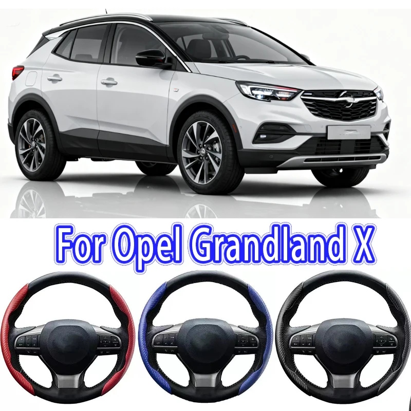 

For Opel Grandland X Car Steering Wheel Cover 38CM Anti-Slip Suede Steering Wheel Cover Auto Decoration Accessory