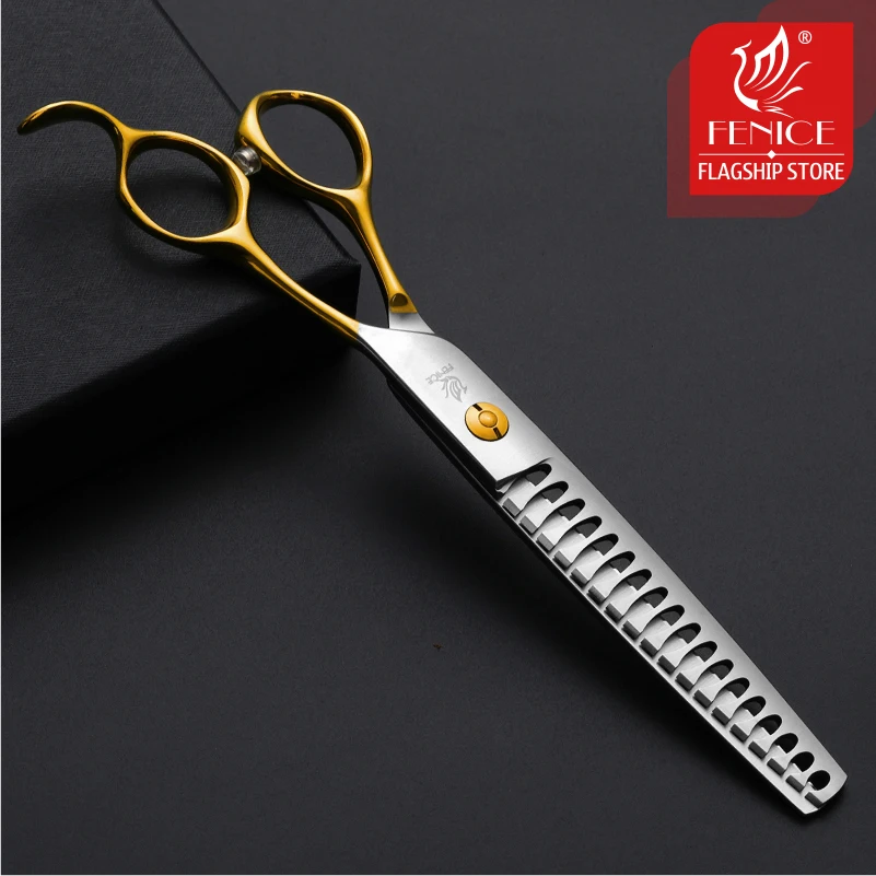 Fenice JP440C Steel Professional Pet Scissors Straight&Thinning&Curved Grooming Shears Tool Set