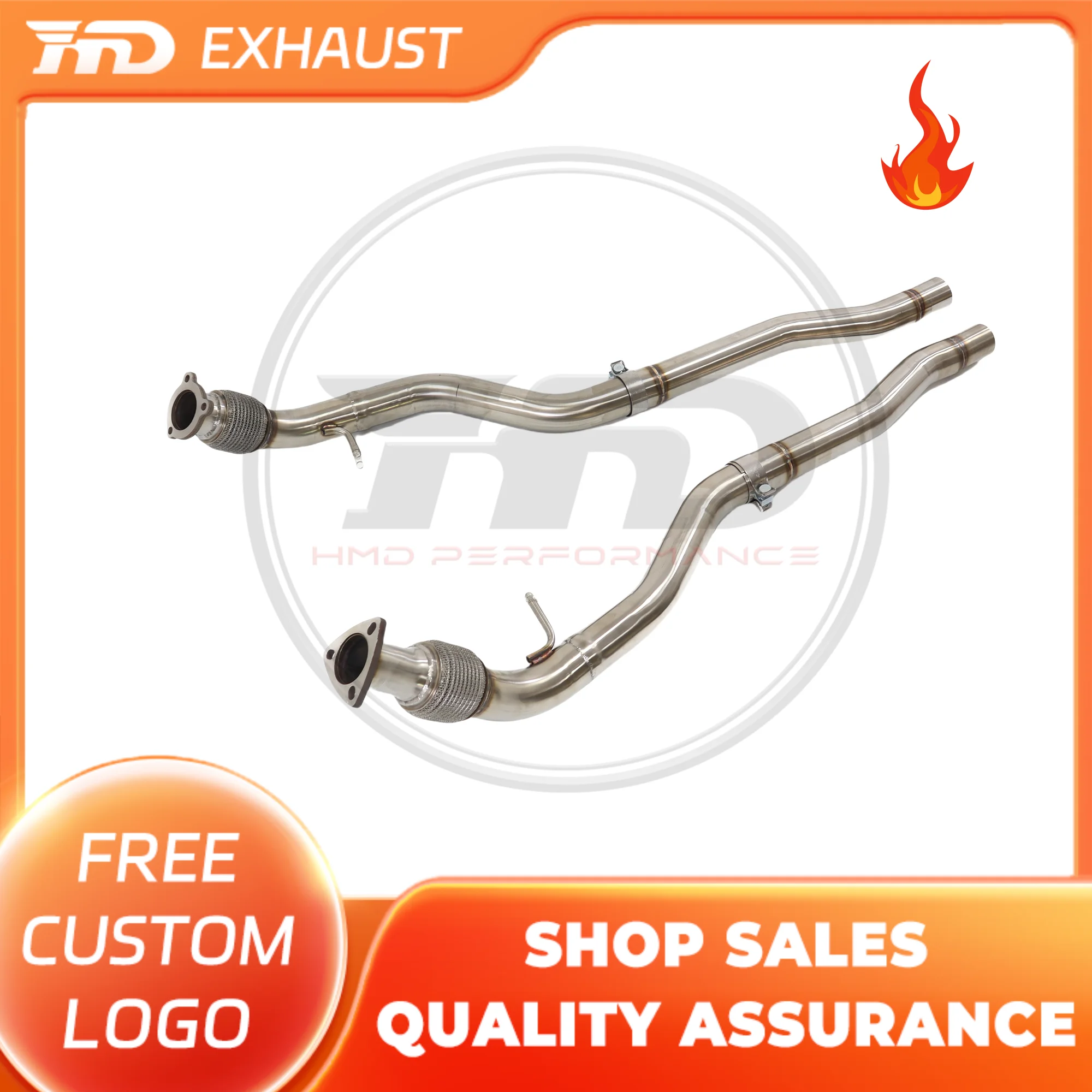 

HMD Exclusive Customization For Audi A6 C8 Upgrade RS6 Stainless Steel Resonant Tube Exhaust Without Heat Shield