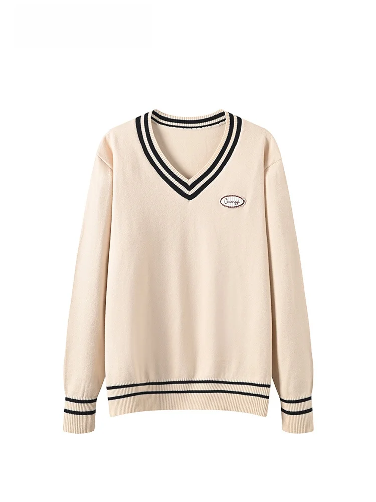 

plus Size Women's V-Ne Knitwear Slimming College Sle Winter New Arrival Versatile Fatter Sister Friendly Casual Loose Fit