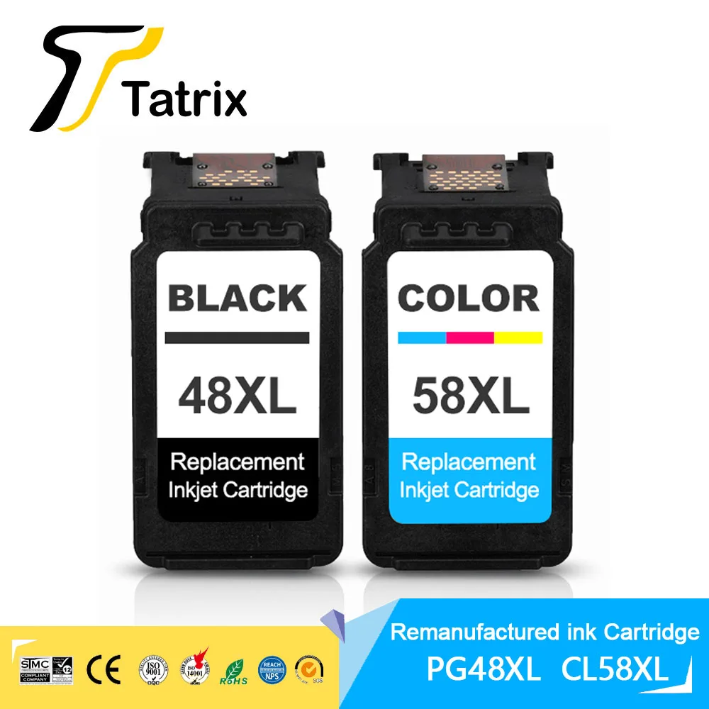 tatrix pg48 cl58 pg48xl cl58xl remanufaturado cartucho de tinta para canon pixma e408 e418 e468 e478 e488 e4280 impressora 01