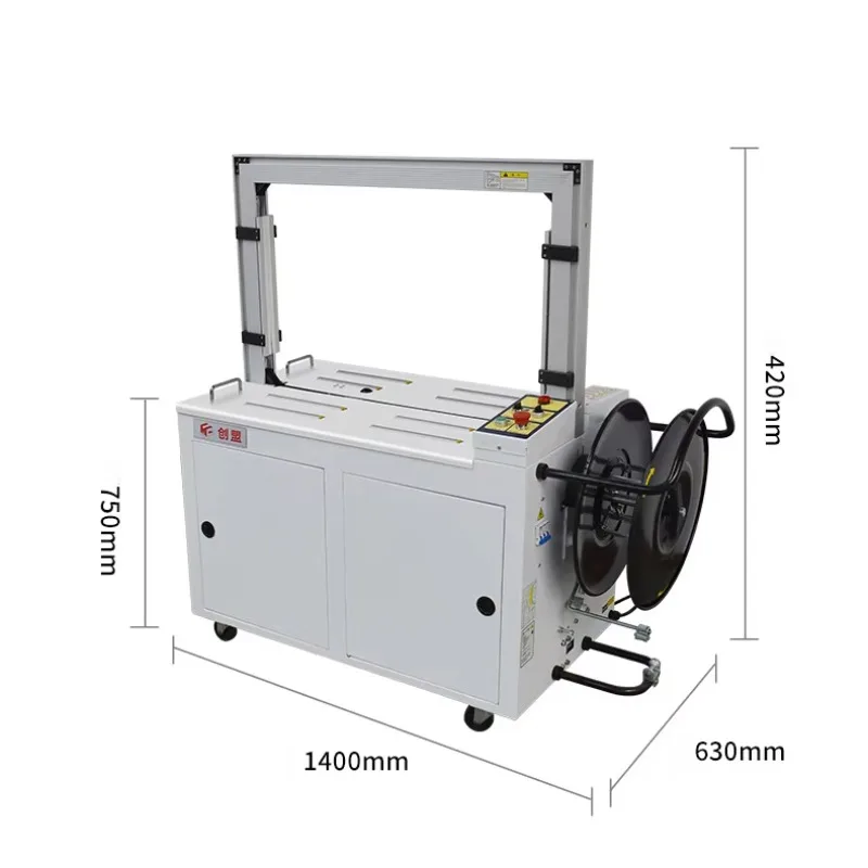 Máquina flejadora automática de cartón de alta velocidad 101A, flejadora automática en línea de polipropileno/cinta para mascotas