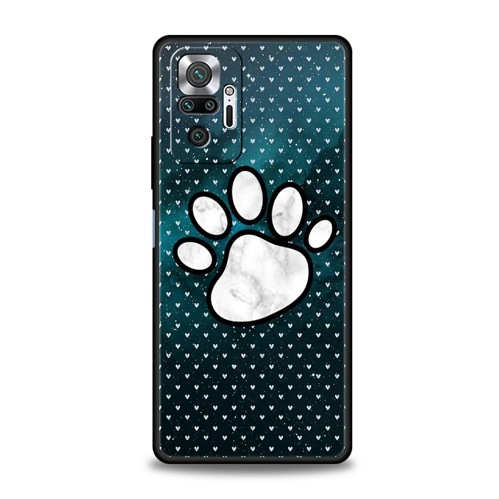 Dog Footprint Paw Cute Phone Case Cover for Redmi 13C 10C Note 13 12 10 11 Pro Plus 7 8T K40 K50 Gaming Pro Plus 5G Soft Shell