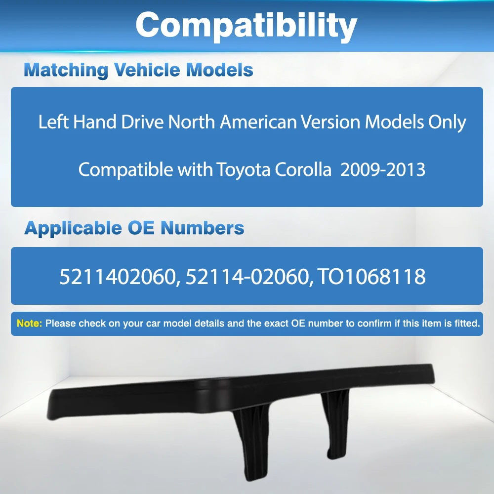 For Toyota Corolla  2009 2010 2011 2012 2013 US Version Car Front Bumper License Plate Bracket TO1068118 5211402060 52114-02060