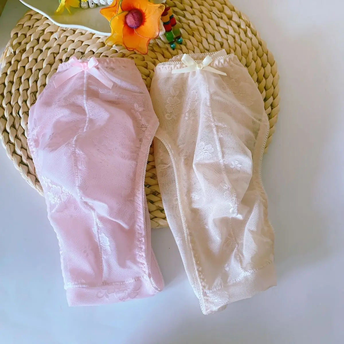 Man Sexy Lingerie Sheer Mesh Lace Bowtie Briefs BF Panty LGBQT Private Party Harajuku