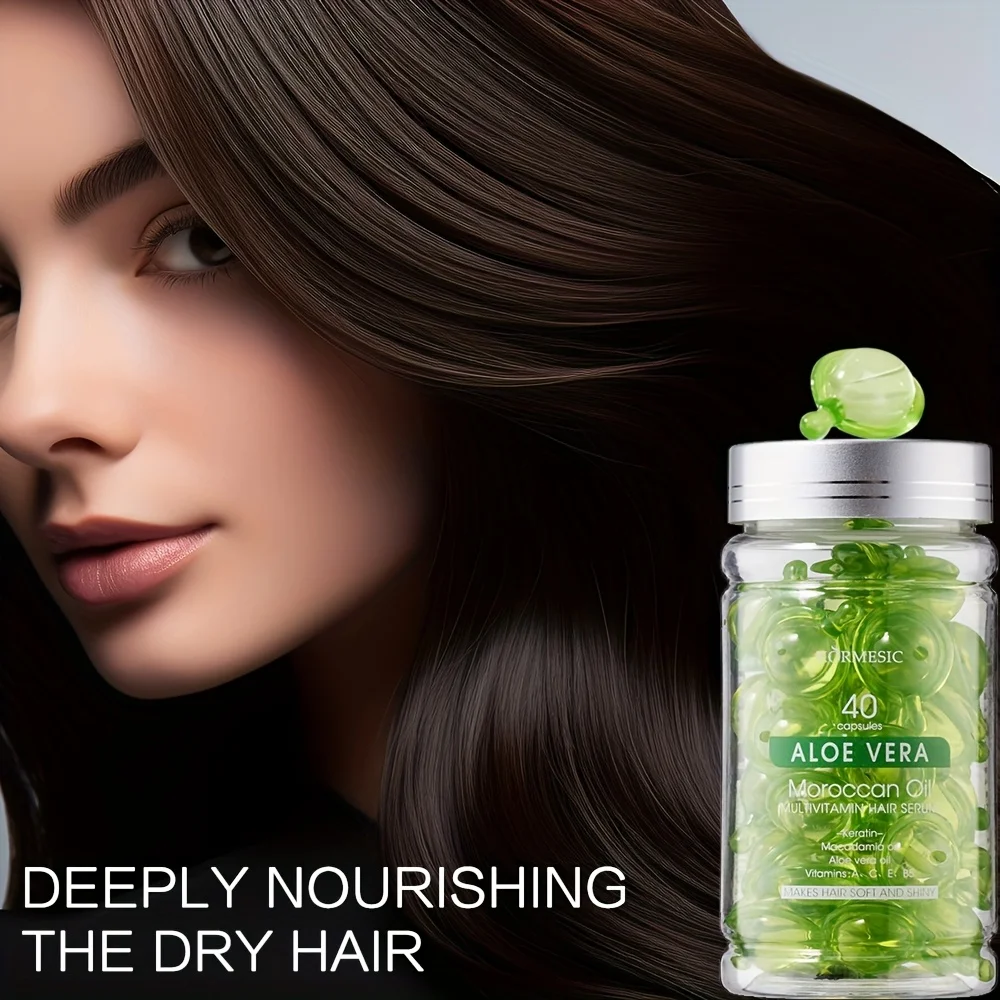 الألوة جوهر الزيت المغربي للعناية بالشعر كبسولة زيت جوهر، جوهر الترطيب