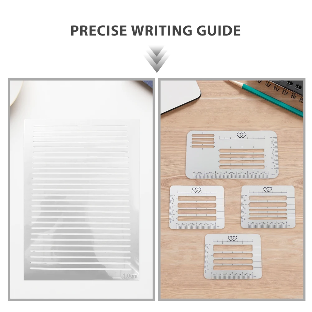 1Set Book Letter Format Template - Reusable Plastic Line Drawing Stencil Guide for Consistent Lettering in Invitations Cards and
