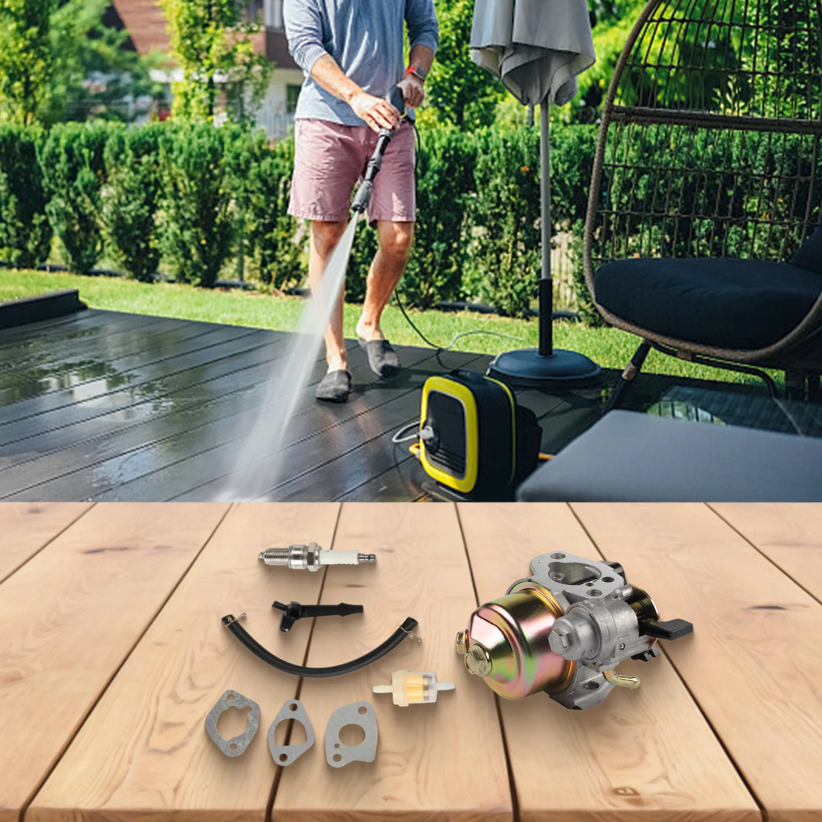 

Replacement For Carburetor for Honda For GX200 Gas DXPW3425 Pressure Washer Includes Essential Parts and Tools