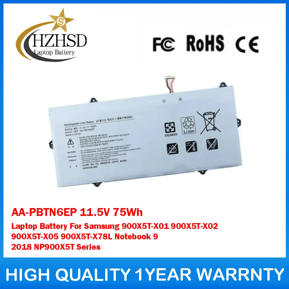 

AA-PBTN6EP 11.5V 75Wh Laptop Battery For Samsung 900X5T-X01 900X5T-X02 900X5T-X05 900X5T-X78L Notebook 9 2018 NP900X5T Series
