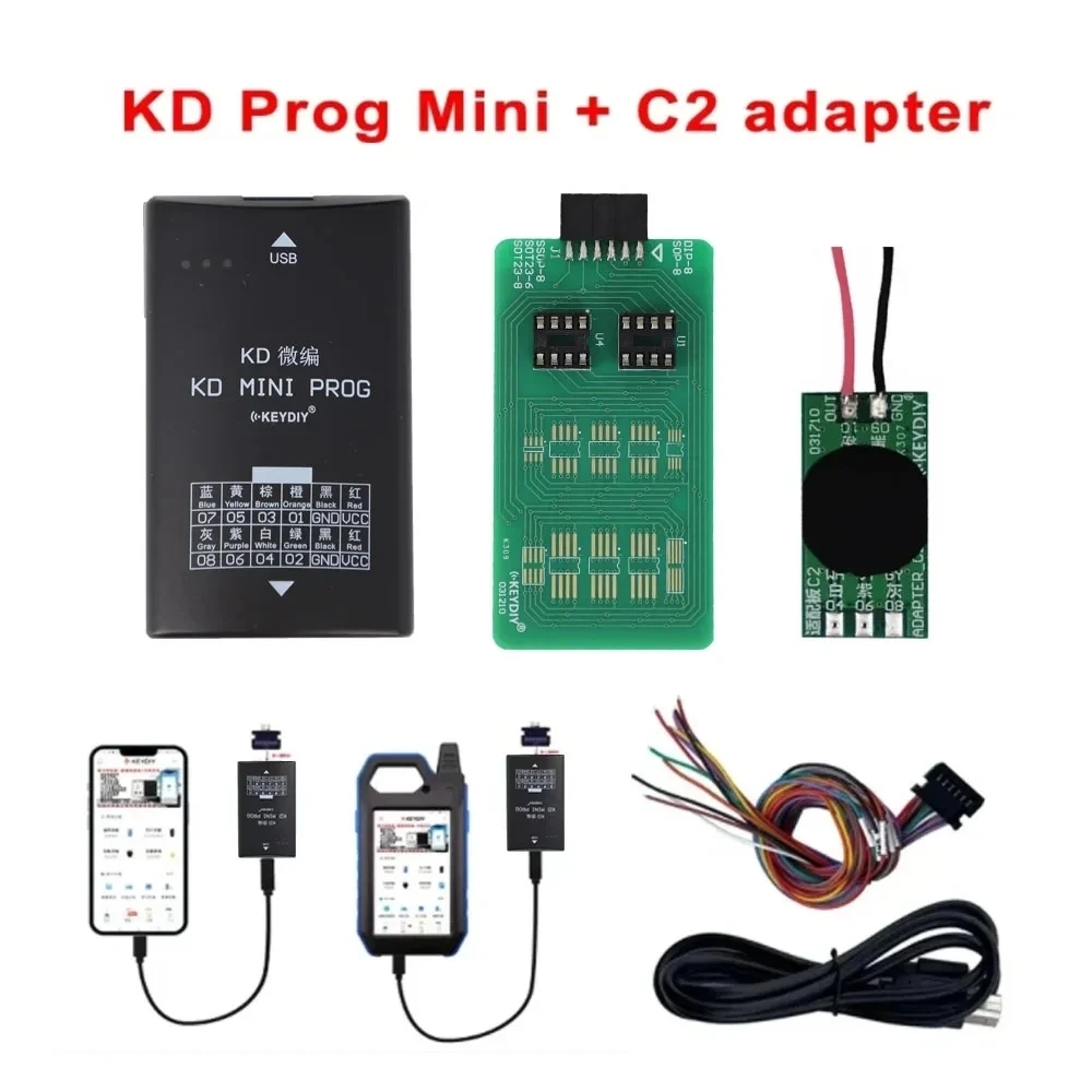 KD PROG MINI With C2 Adapter Reading Dashboard KEYDIY Data Support MQB Programming Function for KD-MATE and KD-MAX Programmer