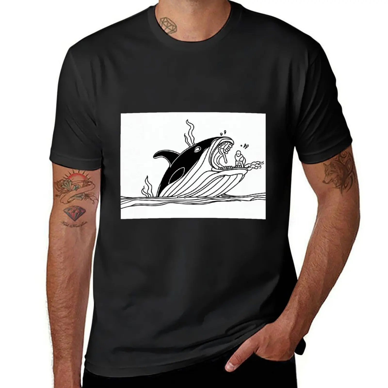 Jonah and the whale T-Shirt customizeds oversized cute tops mens tall t shirts