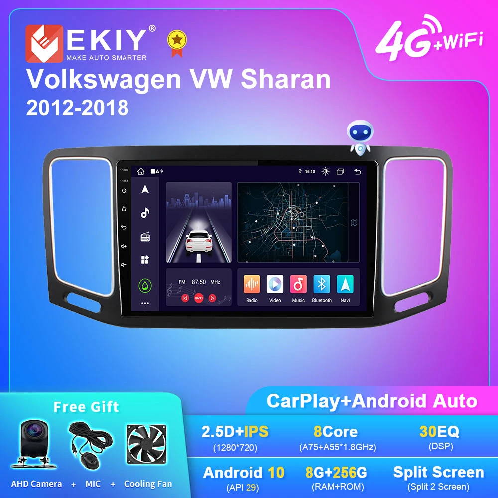 

EKIY X7 DSP Android 10 Авторадио для Volkswagen VW Sharan 2012-2018 GPS навигация мультимедийный плеер стерео Carplay No 2 din DVD