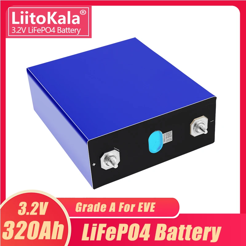 Imagem -03 - Liitokala 3.2v 320ah Lifepo4 Bateria Célula de Lítio Ferro Fosfato Solar rv Grau a Faça Você Mesmo 12v 24v 48v rv Barco Casa Energia 16 Pcs