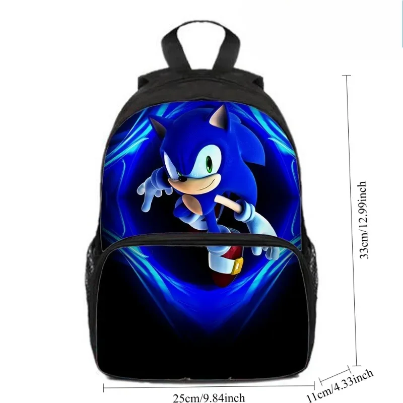 حقيبة ظهر بانداي سونيك، حقيبة مدرسية ذات سعة كبيرة لطلاب المدارس الابتدائية والثانوية، حقيبة ظهر للتنقل برسوم كرتونية من سونيك