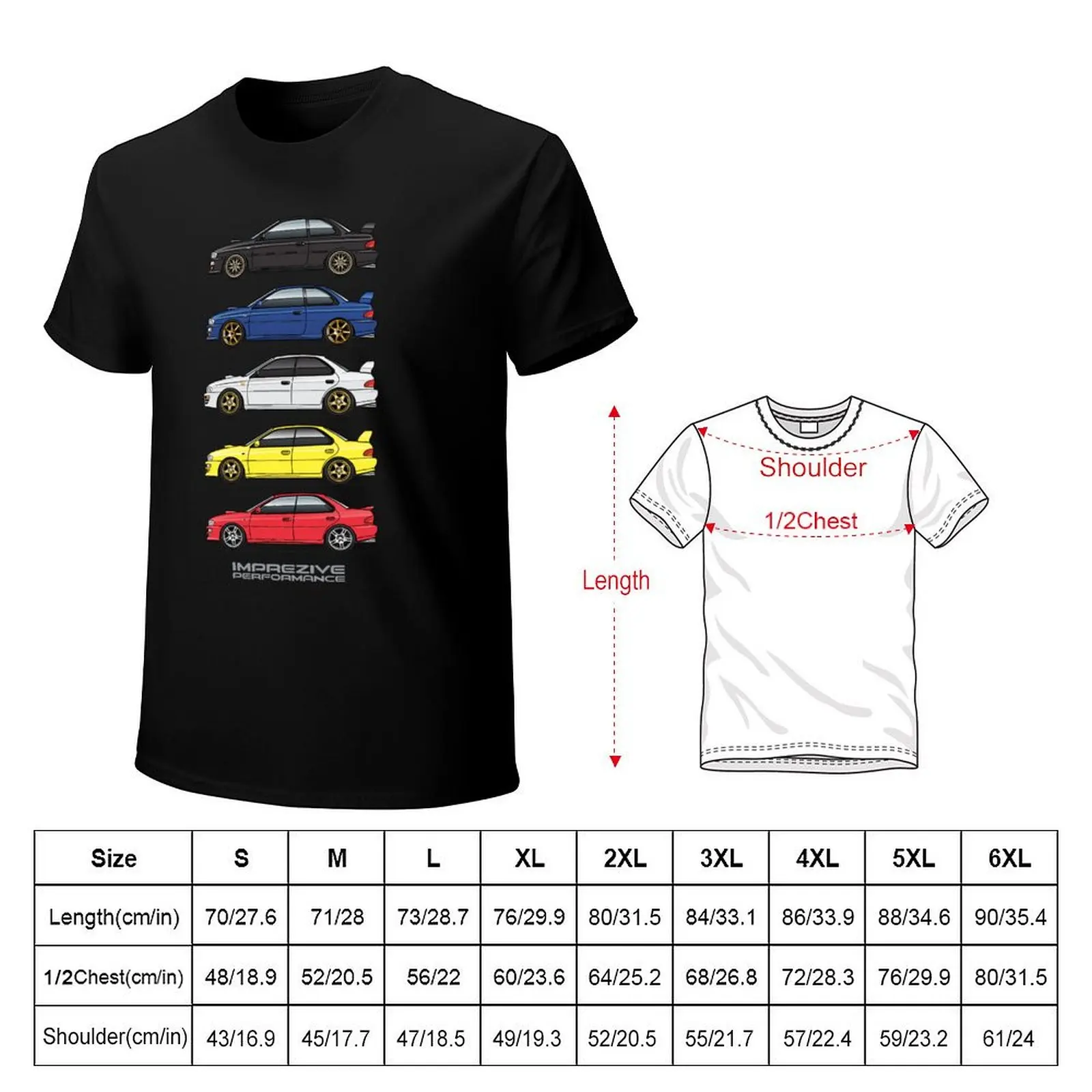 Five 93-00 Colorfull Subies T-Shirt Long Lasting Casual T-Shirt