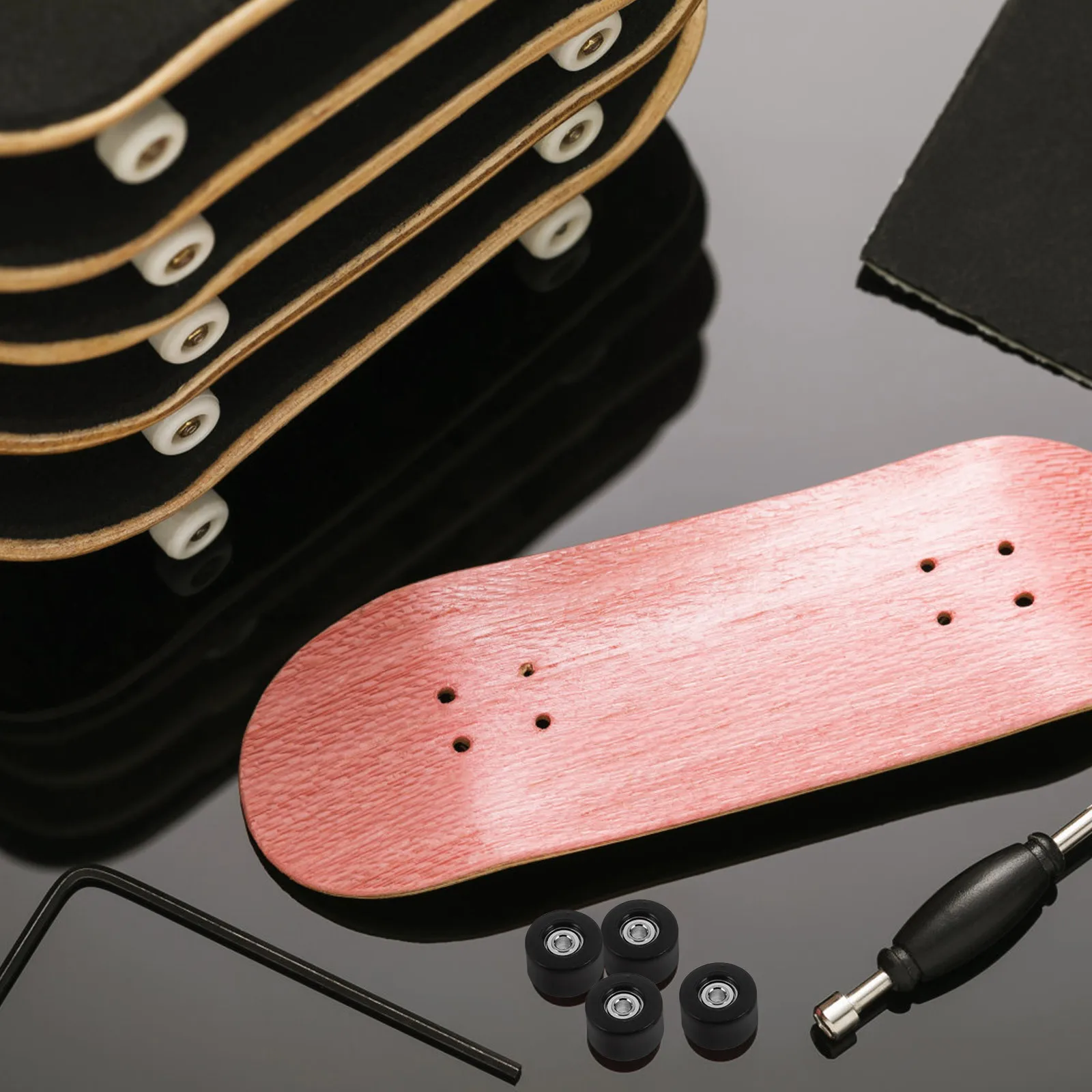 4 pçs dedo rodas de skate rolamentos suave rolamento rápido substituição resistente conjunto roda para mini skate reparação peças