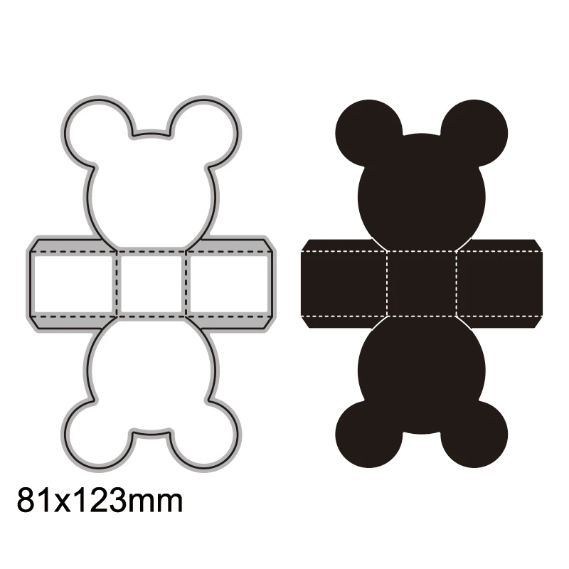 Minnie Gift Box Metal Cutting Dies for DIY Scrapbooking Embossing Paper Card Crafts Making New 2023 Diecut