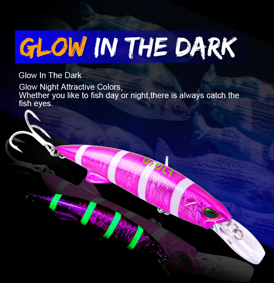 FJORD Glow UV 110 mm 64 g sinkende harte Köder Angelköder Weitwurf Meertiefe Salzwasser Trolling Köder Swimbaits Angelartikel – Detail 2