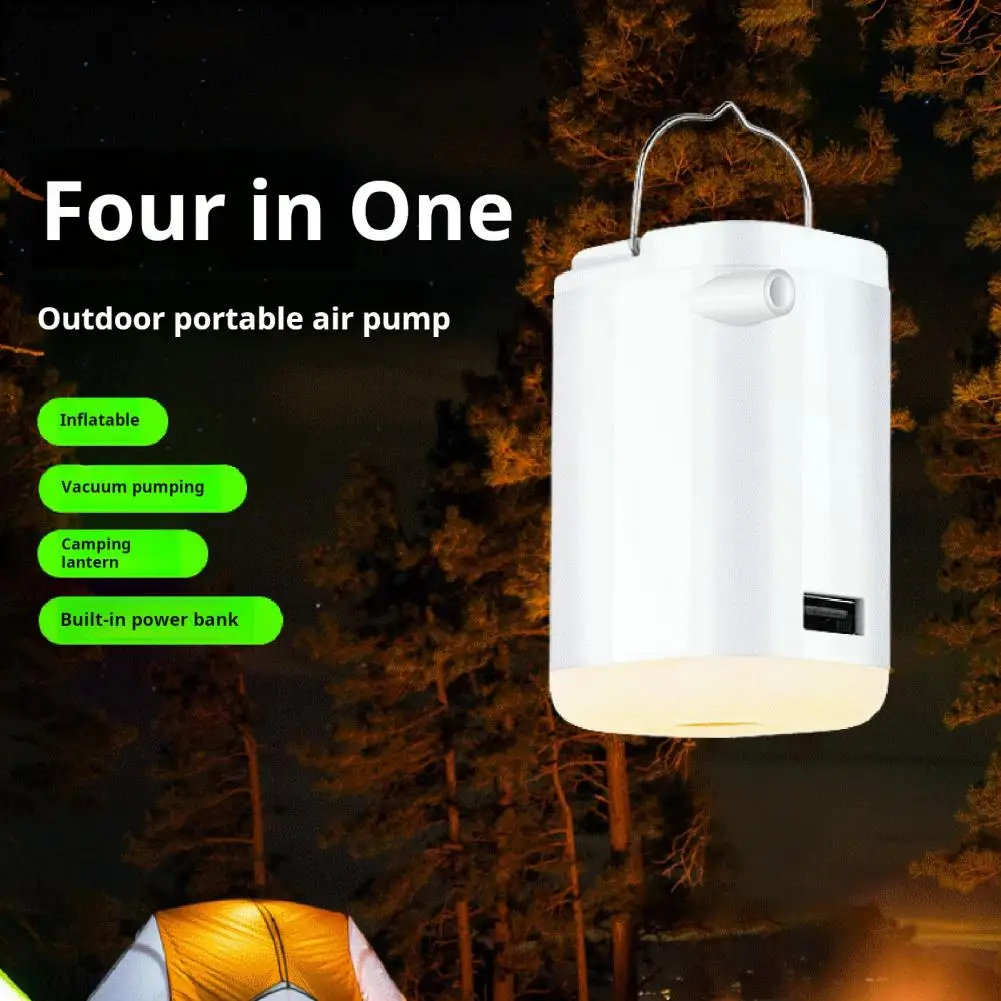 Multifunctional Air Pump High-speed Inflation Pump Compact Wireless Air Pump Portable 4-in-1 Electric with Camping Light Power