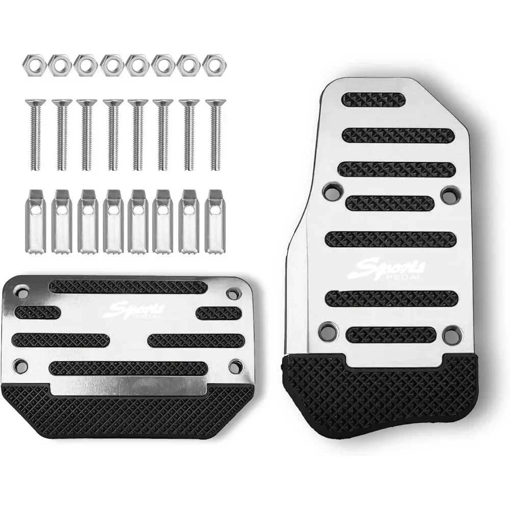 1 Set 2 Pcs Red Non-Slip Automatic Gas Brake Foot Pedal Pad Cover Car Auto Accessories High Quality Pedal Brake Tool Universal