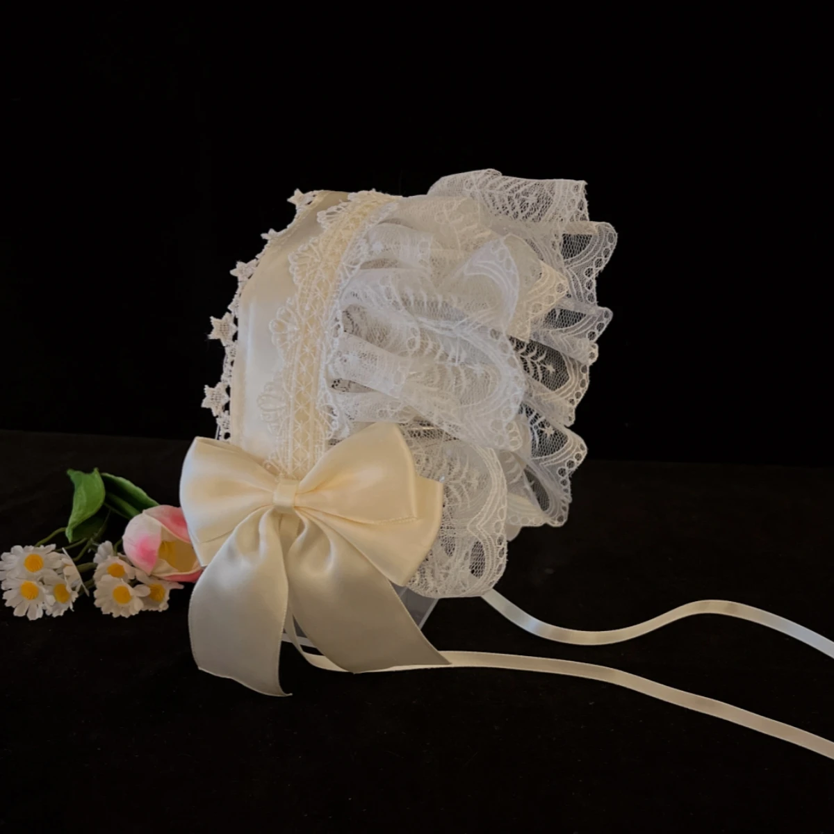 جديد أزياء من الدانتل رباط شعر الفتيات الحلو لوليتا تأثيري خادمة عقال الشريط Bowknot غطاء الرأس إكسسوارات الشعر الأنيقة