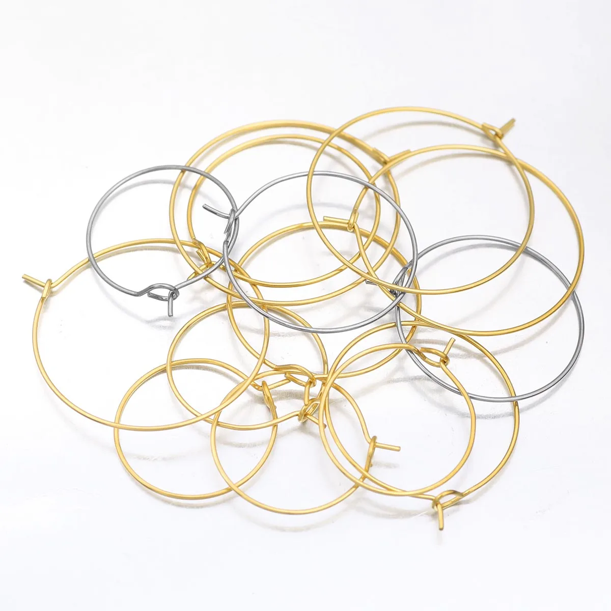 20–40 mm Edelstahl-Ring mit neun Zeichen in Stahl-/Goldfarbe, handgefertigt, DIY-Schmuckherstellung, Perlenzubehör