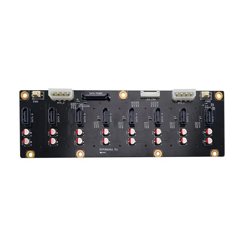 PC Backplane Motherboard 4Pin Power Supply 3Pin Fan Header 8-Interface Circuit Board