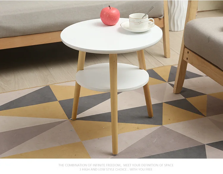 Nordic Double Decker Small Round Table Balcony Small Coffee Table Simple And Casual Corner Table Painted Small Round Table