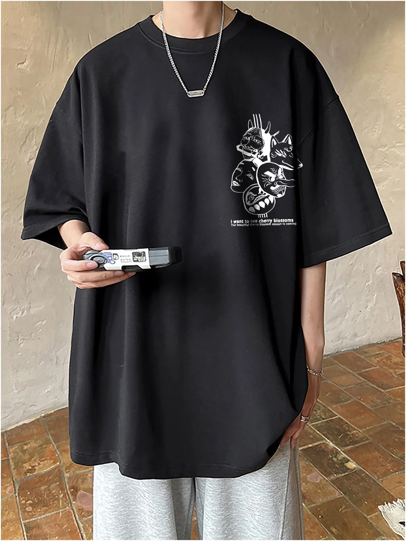 Harajuku Monster Anime t-shirt da uomo Oversize Fashion Vintage Y2k Unisex Tees manica corta abbigliamento Casual estate cotone Top maschile