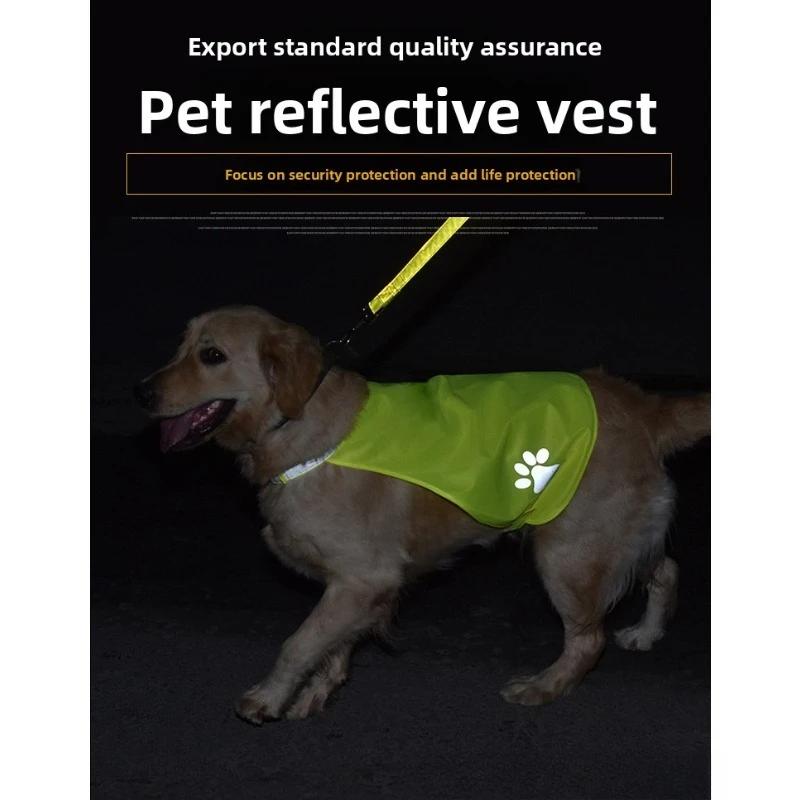 سترة سلامة للكلاب عاكسة باللون الأصفر الفلوريسنت عالية الوضوح للمشي ليلاً خفيفة الوزن وسهلة صغيرة ومتوسطة وكبيرة للكلاب معدات الحيوانات الأليفة #3