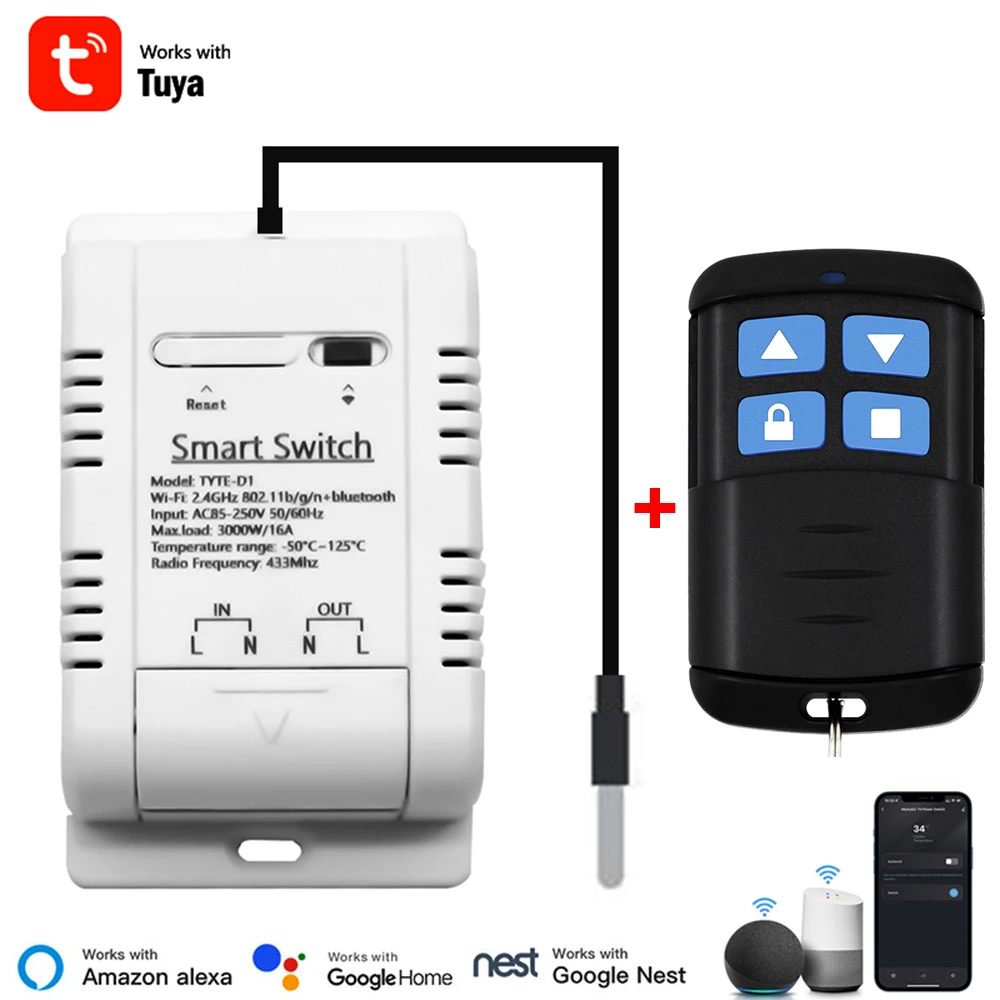 Ewelink Tuya Wifi Smart Temperature Switch AC 85-250V 220V 16A 3000W with Energy Consumption Monitoring Intelligent Thermostat