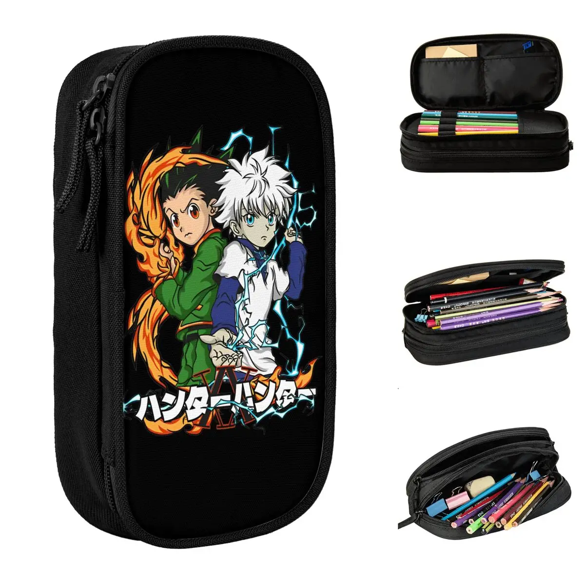 Creative Hunter X Hunter Cartoon Pencil Case Anime Pencilcases Pen Kids Large Storage Bags Students School Zipper Stationery