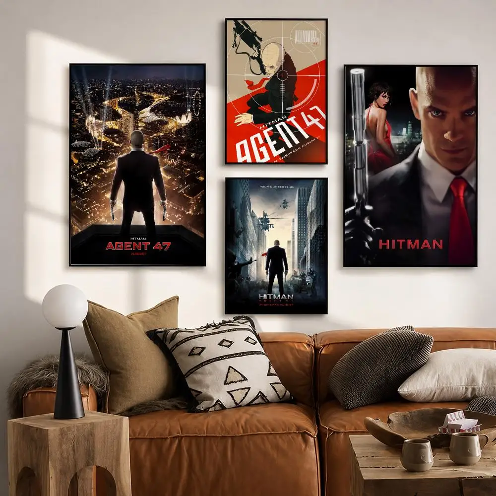 Action Video Game Hitman   Poster HD poster wall art self-stick no-residue for home cafe office great gift