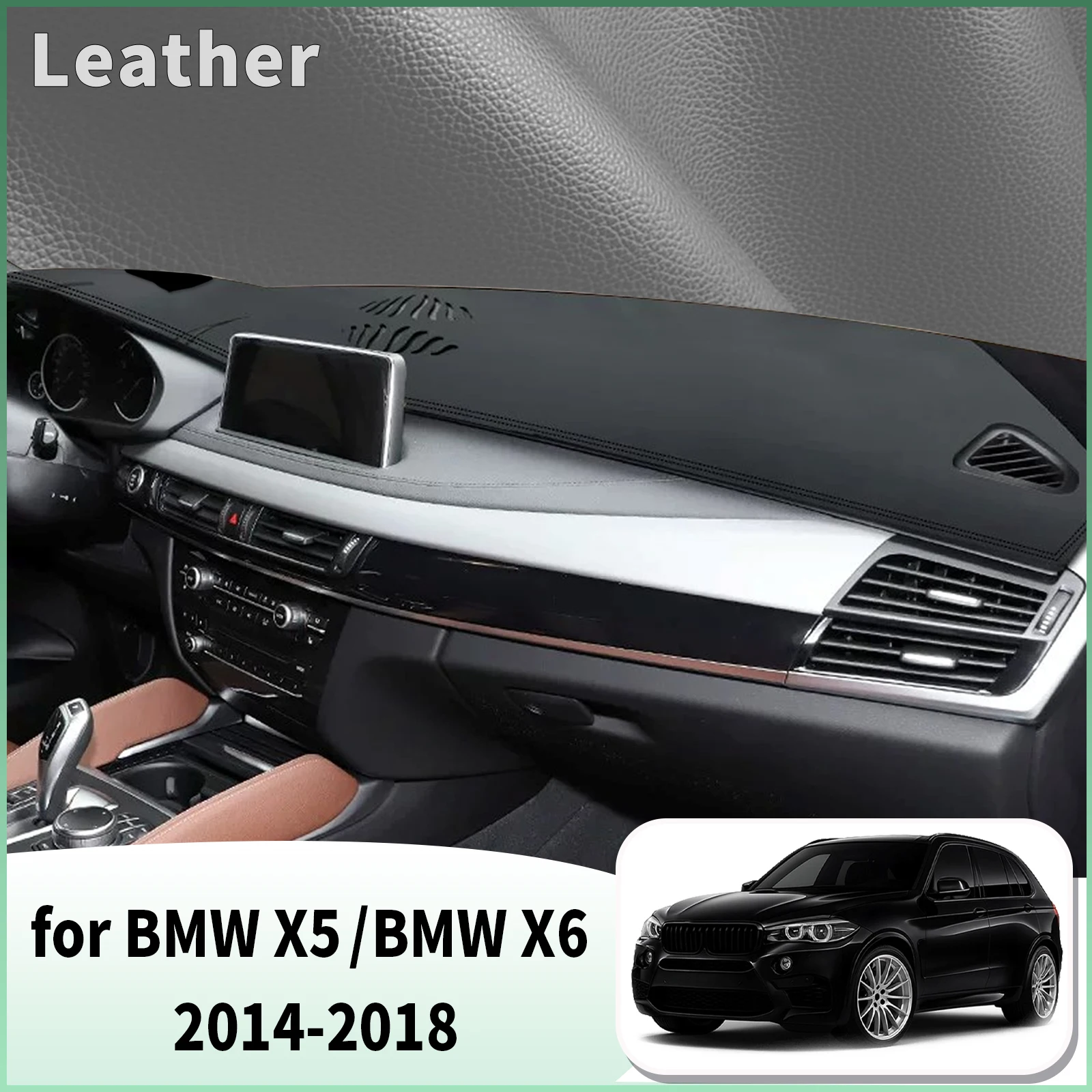 for BMW X6 F16 2014-2018 BMW X5 F15 Dash Mat Dashboard Cover Dashmat Universal Anti-Reflection Heat Insulation Sun Protection