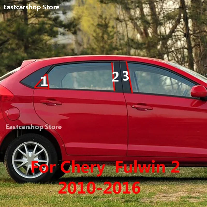 

Car Middle Column PC Window Trims Decoration B C Pillar Black Strip Sticker Cover For Chery Fulwin 2 2016 2015 2014 2013 2010